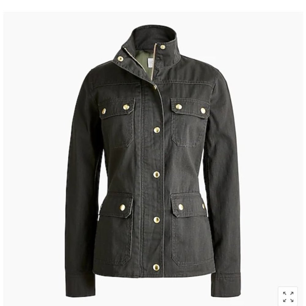 J Crew Resin-coated Twill Field Jacket - Medium - Picture 2 of 4